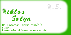 miklos solya business card